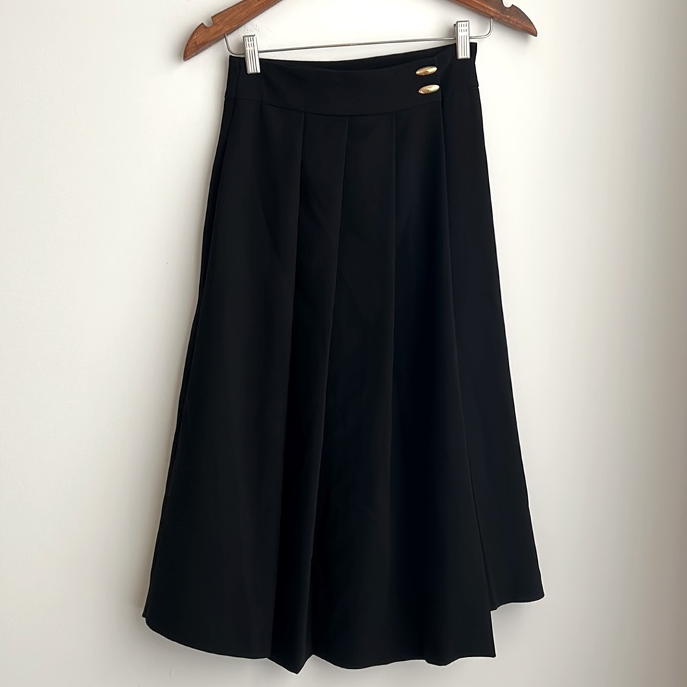 Zara Black Skort with Gold Buttons